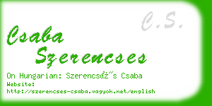 csaba szerencses business card